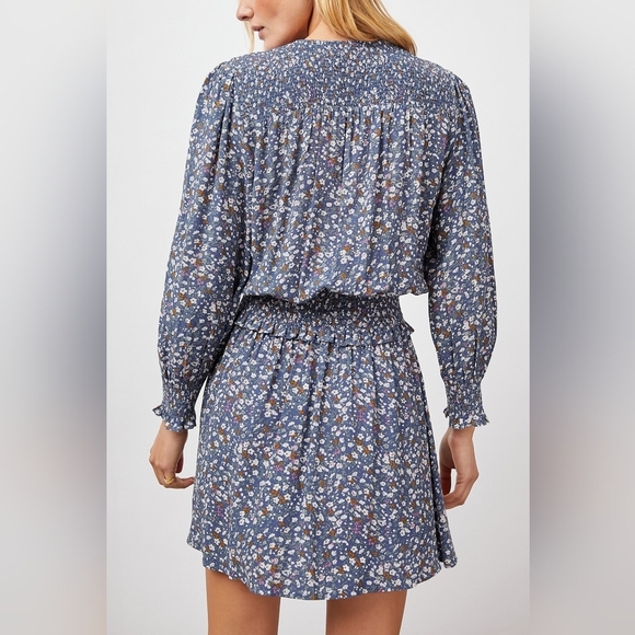 Rails Nwot Zana Blouson Smocked Long Sleeve Mini Dress Size M - Picture 16 of 16